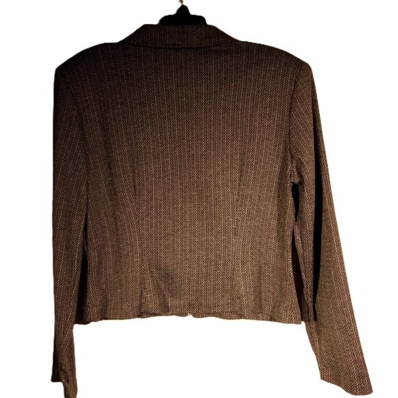 Women's 2 pc suit with Pants sz L Black White print Vintage/Retro NWT Zip Jacket - Picture 5 of 11